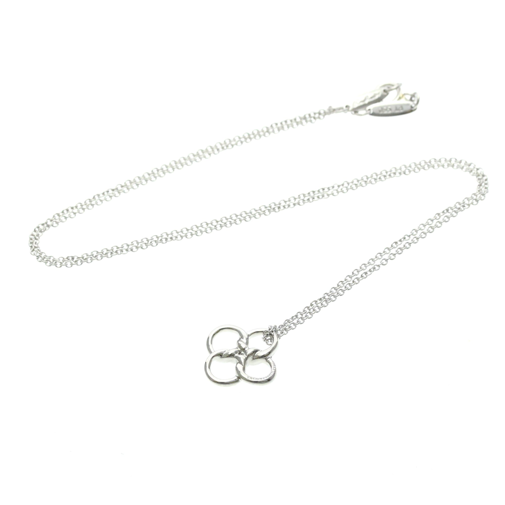 Tiffany & Co. Elsa Peretti Quadrifoglio Pendant Platinum Silver Platinum Necklace Jewelry (Pre-Owned)