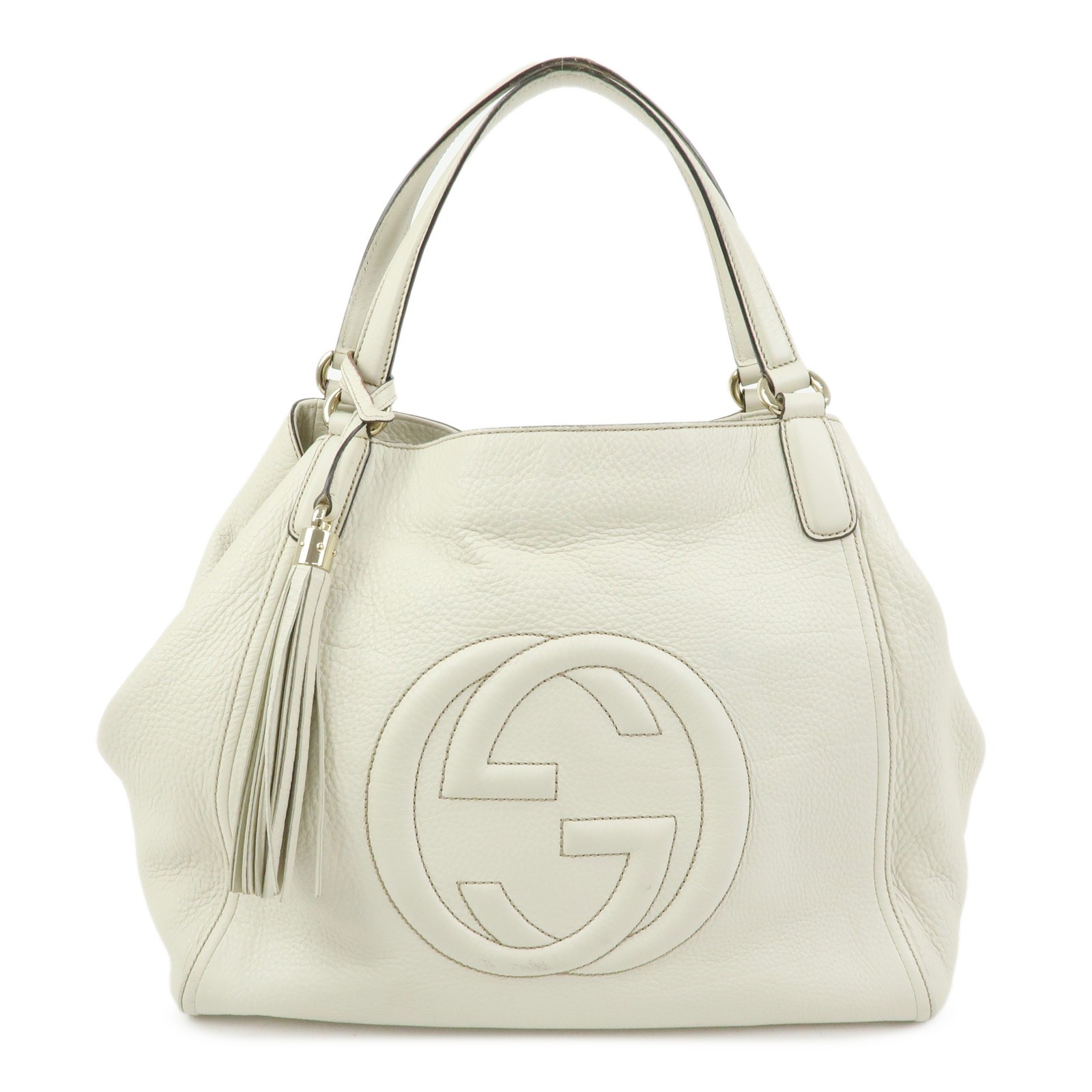 Gucci Soho Leather Beige Leather Shoulder Bag Bag (Pre-Owned)
