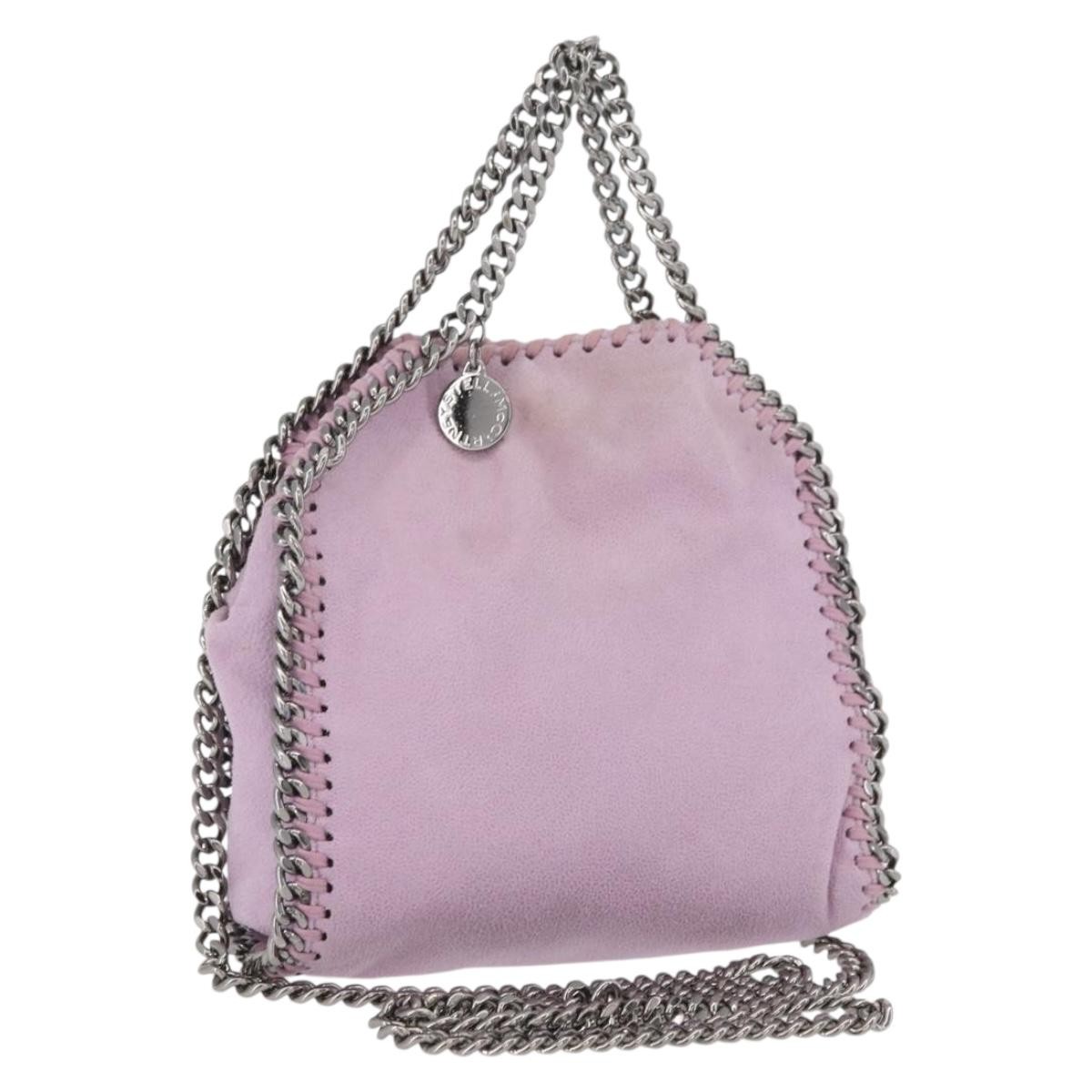 Stella Mccartney Falabella Fold Over Shaggy Deer Pink Polyester Crossbody Bag Bag (Pre-Owned)