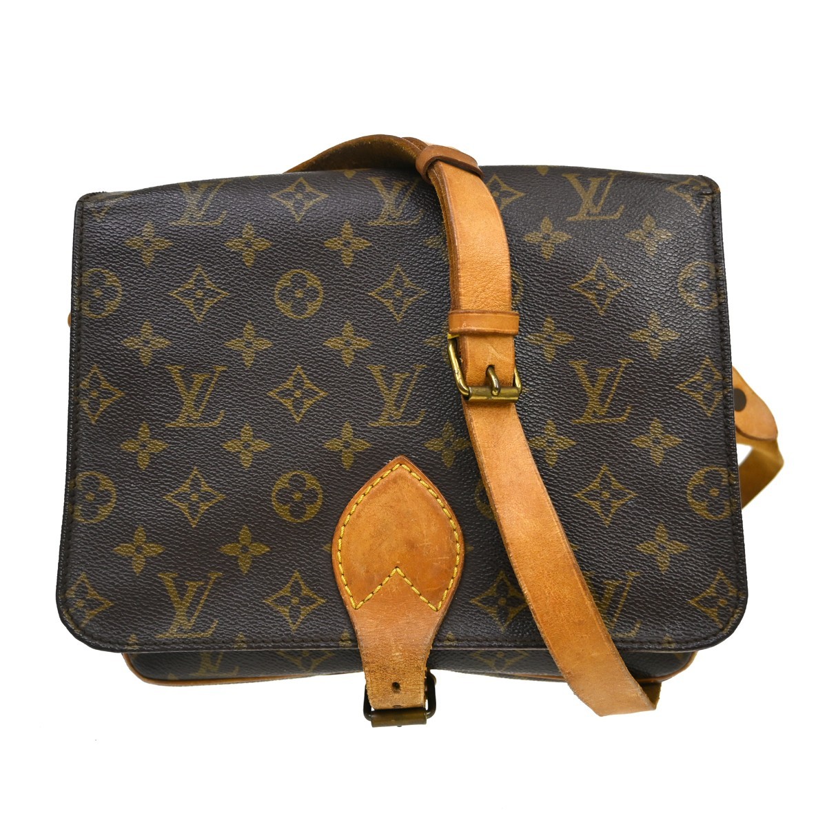 Louis Vuitton Cartouchiere Monogram Canvas Brown Canvas Handbag (Pre-Owned)