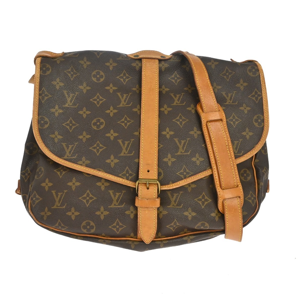 Louis Vuitton Saumur Monogram Canvas Brown Canvas Handbag (Pre-Owned)