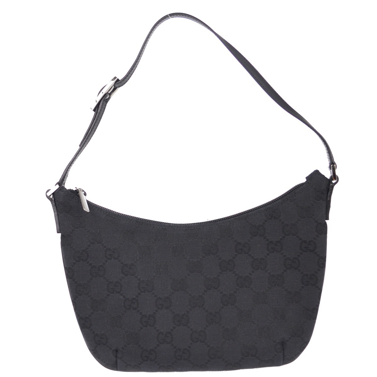 Gucci Zip Gg Denim Black Canvas Crossbody Bag Bag (Pre-Owned)