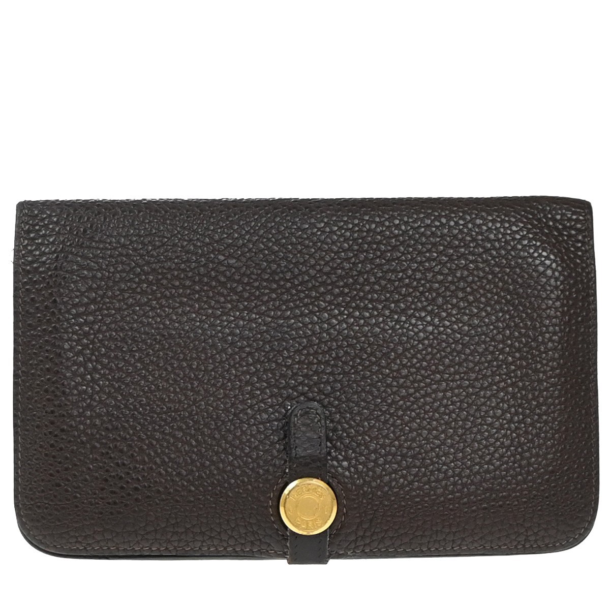 Hermes Dogon Compact Leather Brown Leather Wallets Accessory (Pre-Owned)