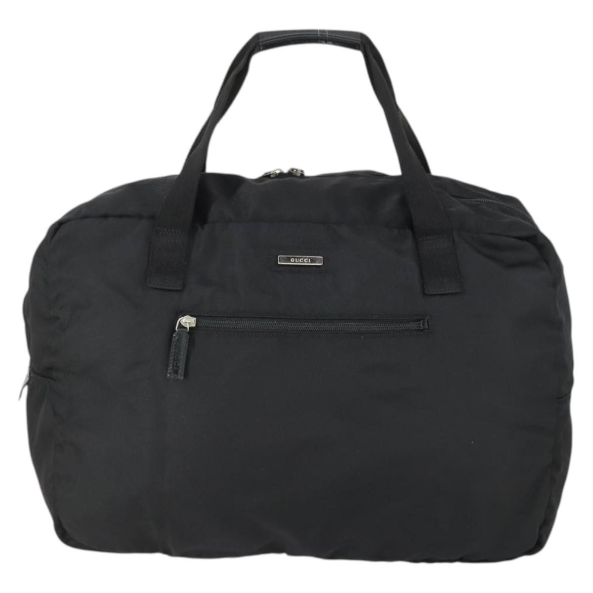 Gucci Vintage Gg Canvas And Leather Black Nylon Travel Bag Bag (Pre-Owned)