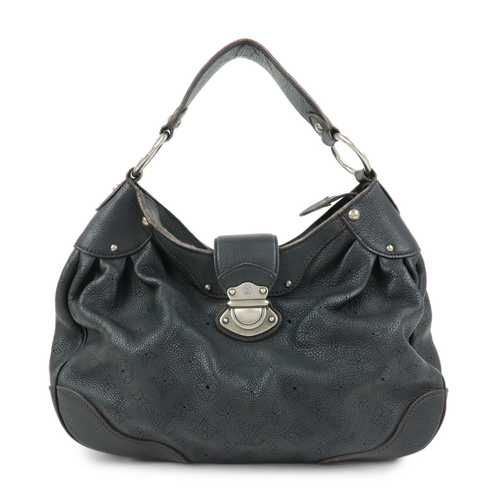 Louis Vuitton Solar Mahina Leather Black Leather Handbag (Pre-Owned)