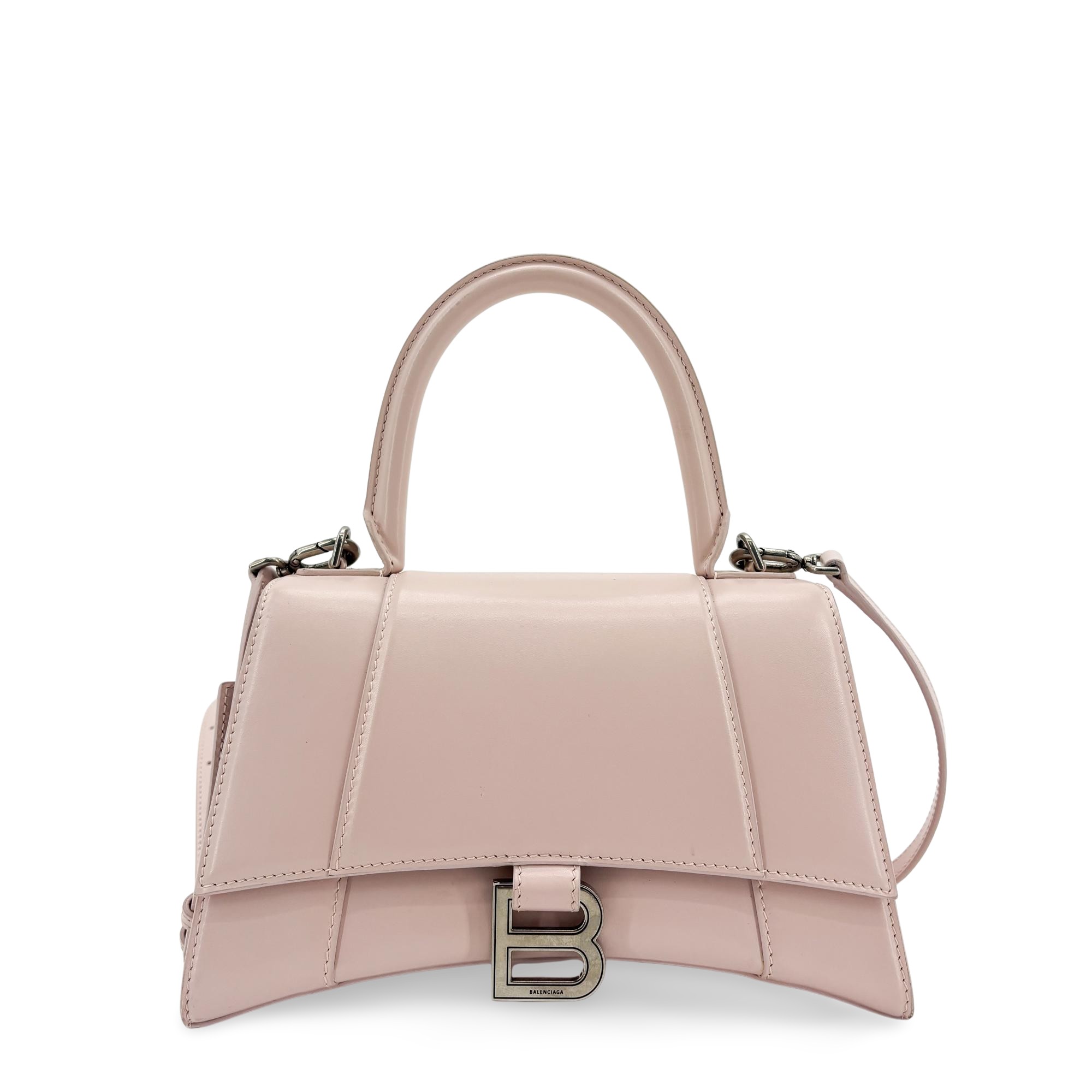 Balenciaga Hourglass Top Handle Leather Pink Leather Handbag (Pre-Owned)