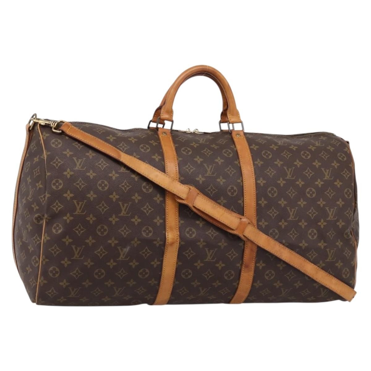 Louis Vuitton Keepall Bandouliere Monogram Canvas Brown Canvas Travel Bag Bag (Pre-Owned)