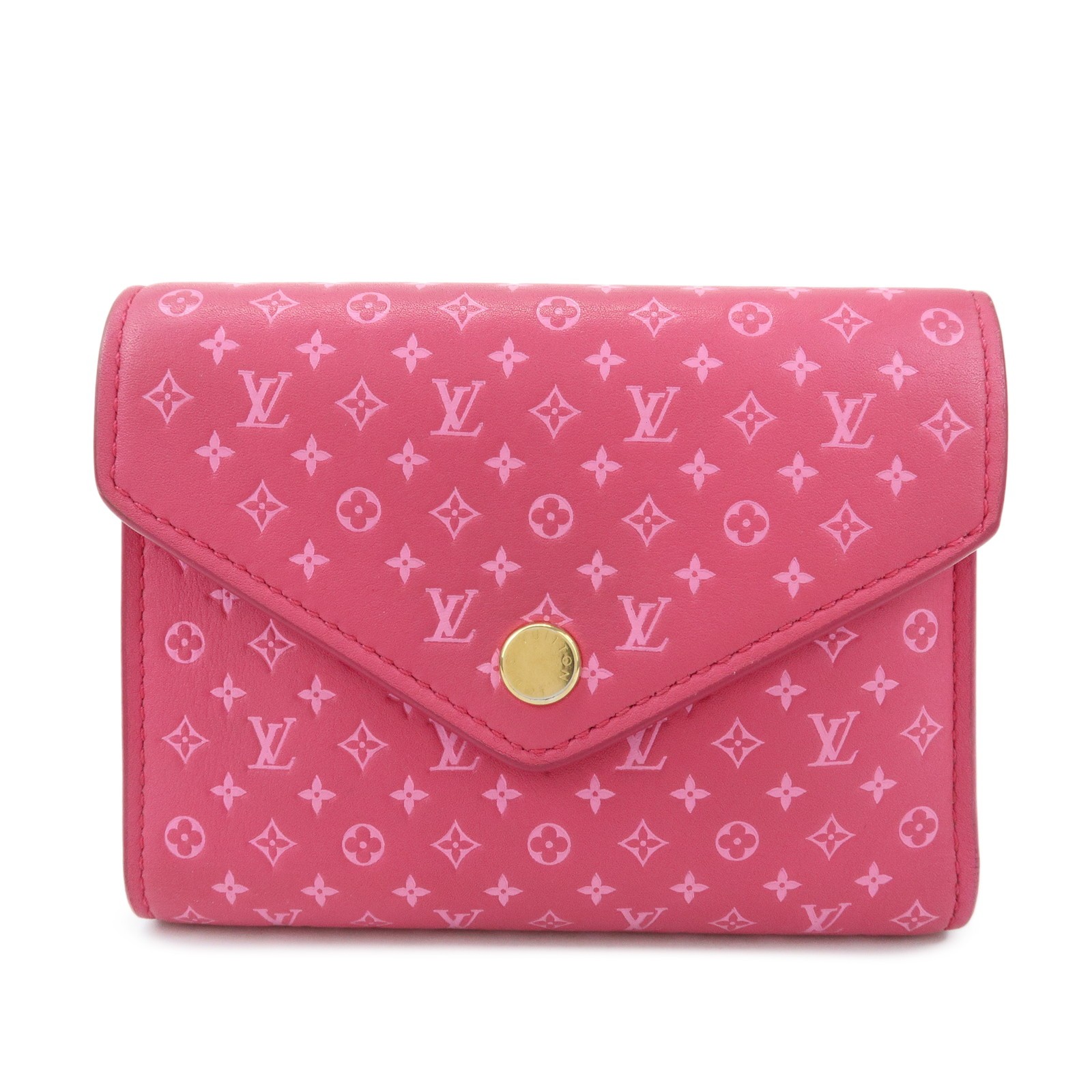 Louis Vuitton Victorine Nanogram Embossed Leather Pink Leather Wallets Accessory (Pre-Owned)