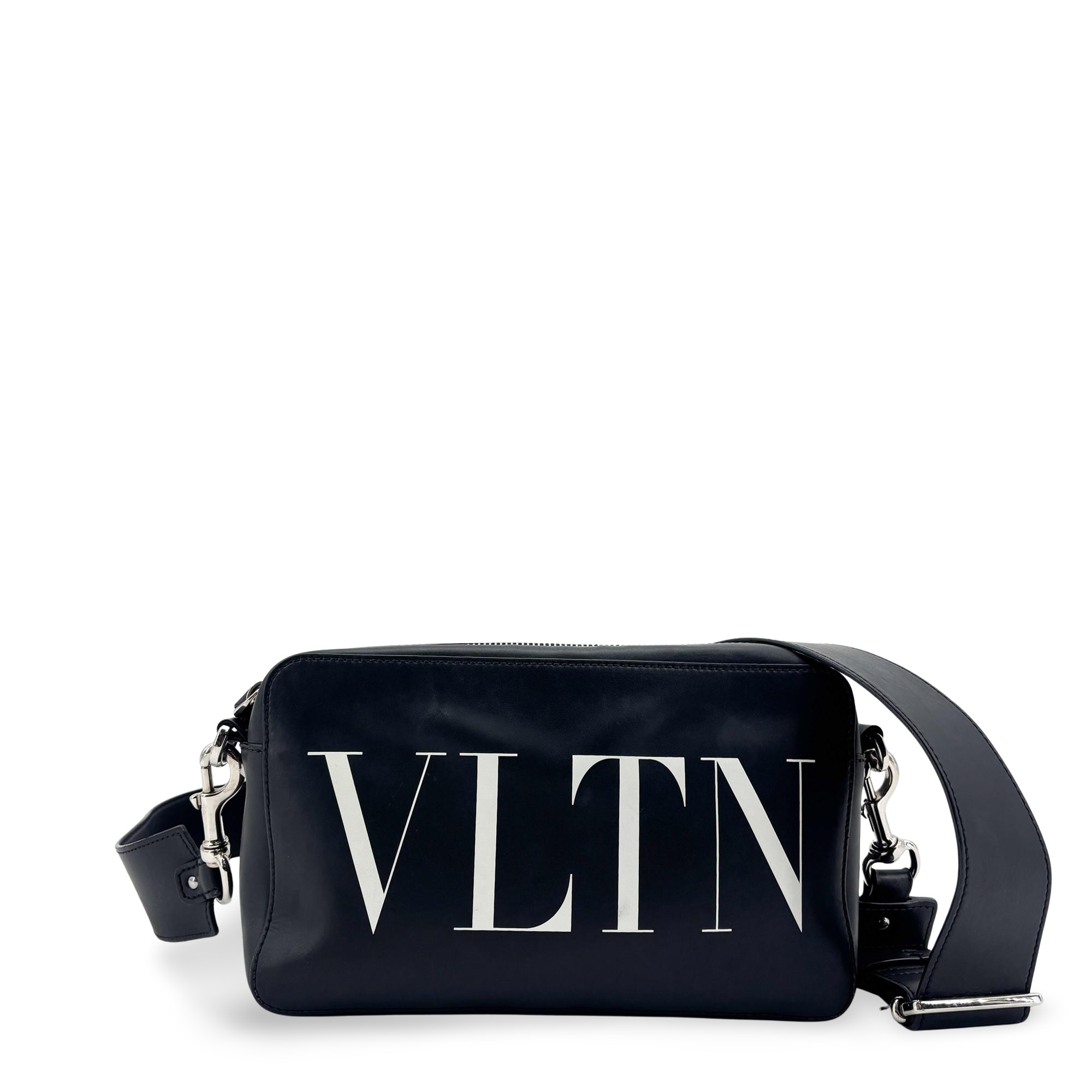Valentino Garavani Vltn Camera Leather Black Calfskin Crossbody Bag Bag (Pre-Owned)