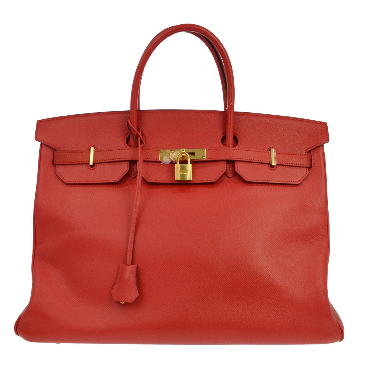 Hermes Birkin Red Epsom With Gold Hardware Red Leather Handbag (Pre-Owned)