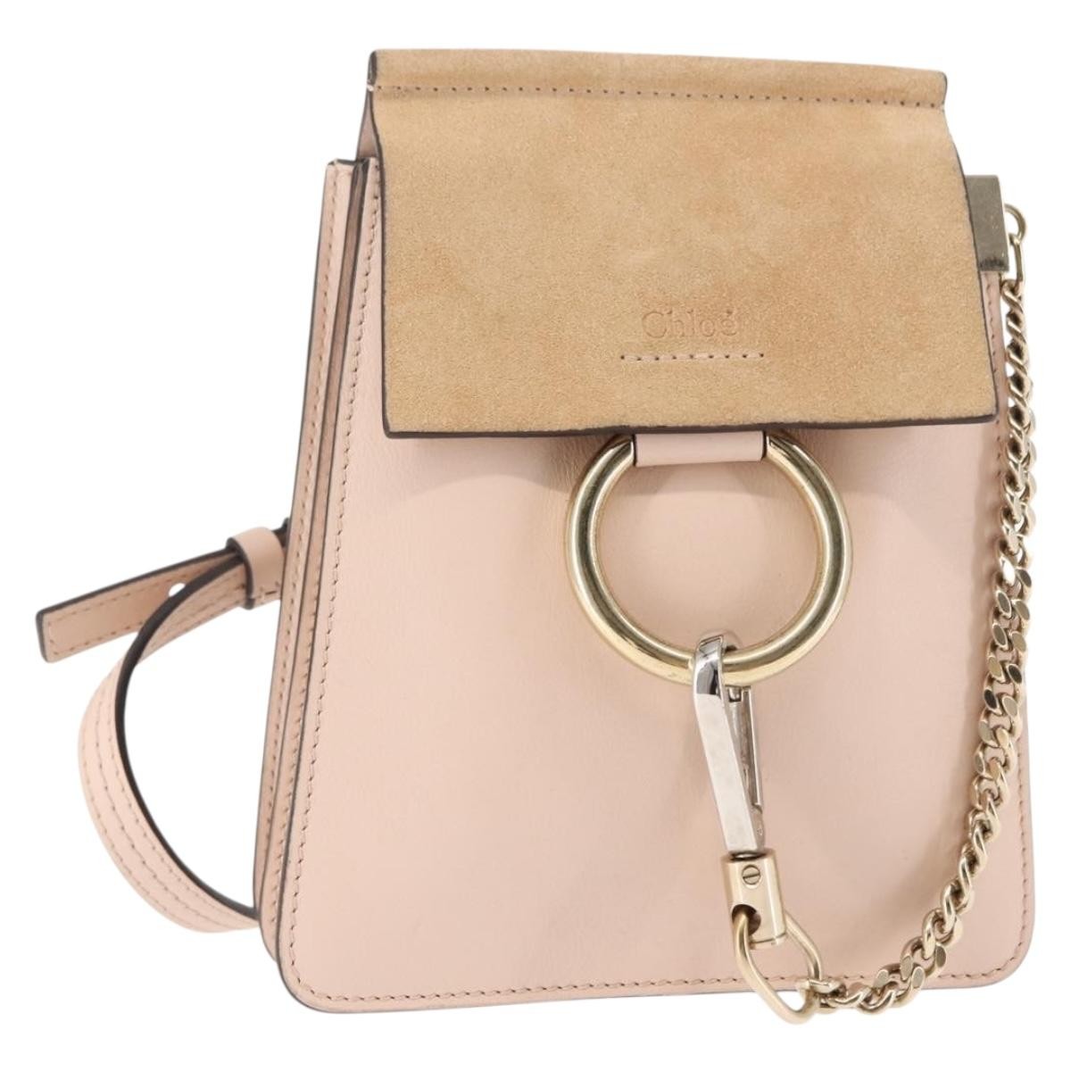 Chloe Faye Leather And Suede Pink Suede Crossbody Bag Bag (Pre-Owned)