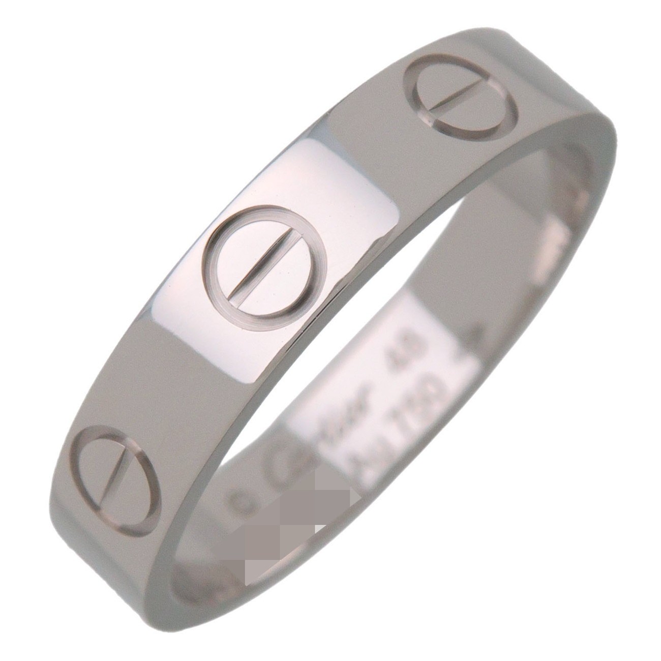 Cartier Love Band 18K White Gold Silver White_Gold Ring Jewelry (Pre-Owned)