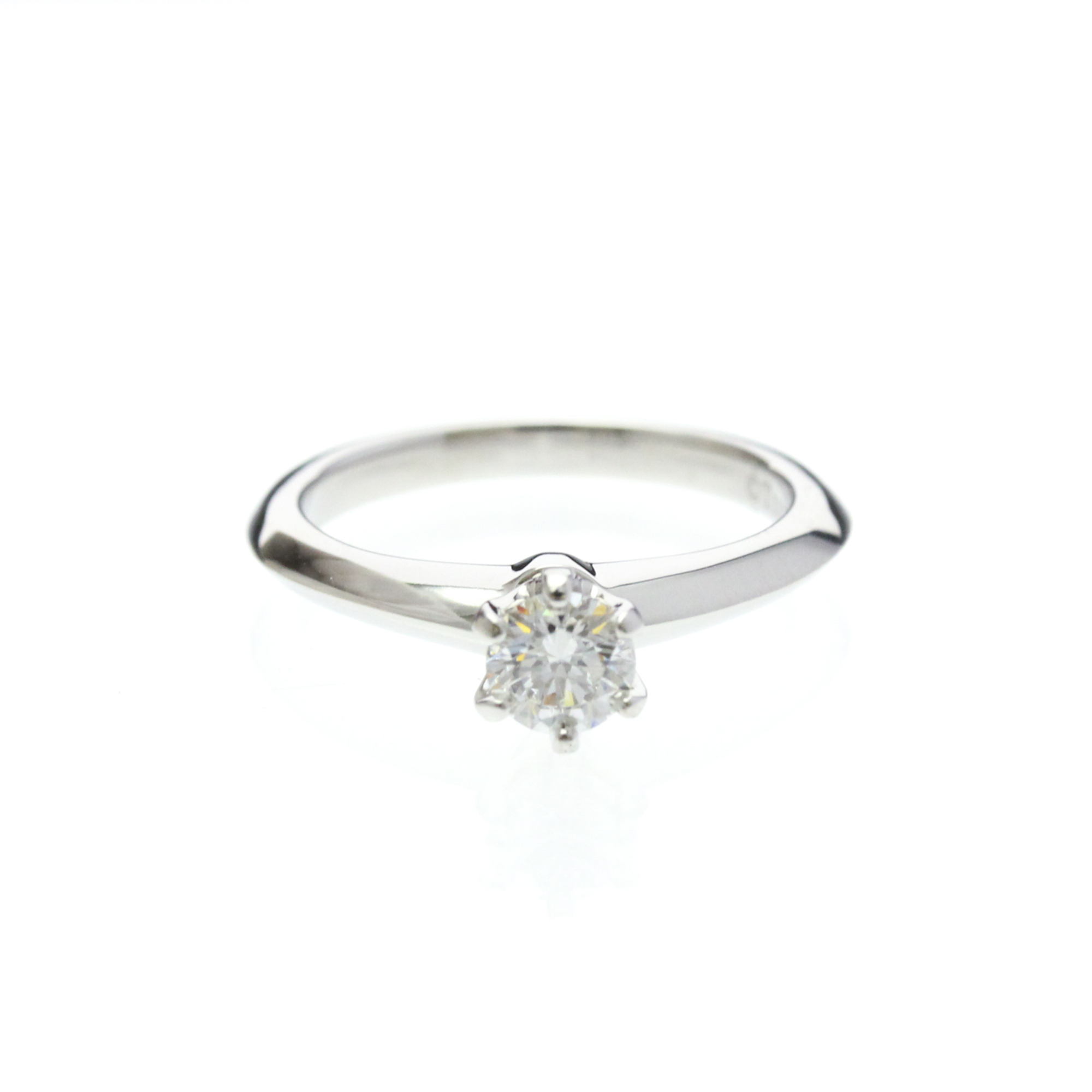 Tiffany & Co. Tiffany Setting Solitaire Platinum With Rbc Diamond Silver Platinum Ring Jewelry (Pre-Owned)