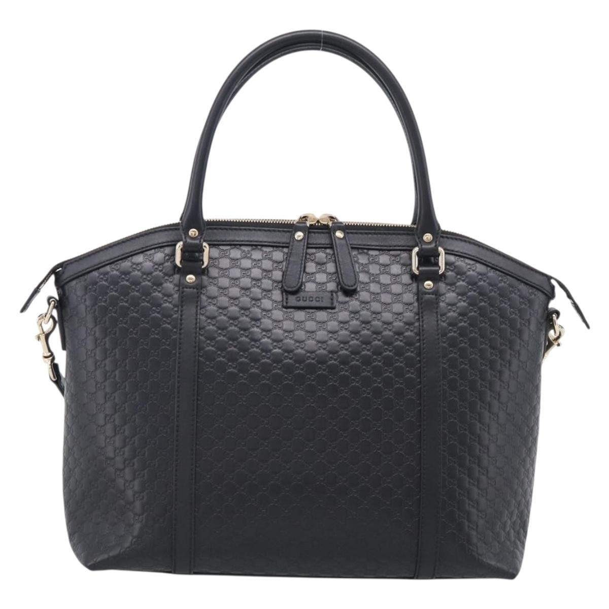 Gucci Guccissima Gg Leather Black Leather Handbag (Pre-Owned)