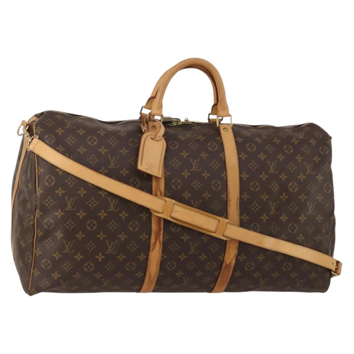 Louis Vuitton Keepall Bandouliere Monogram Canvas Brown Canvas Travel Bag Bag (Pre-Owned)