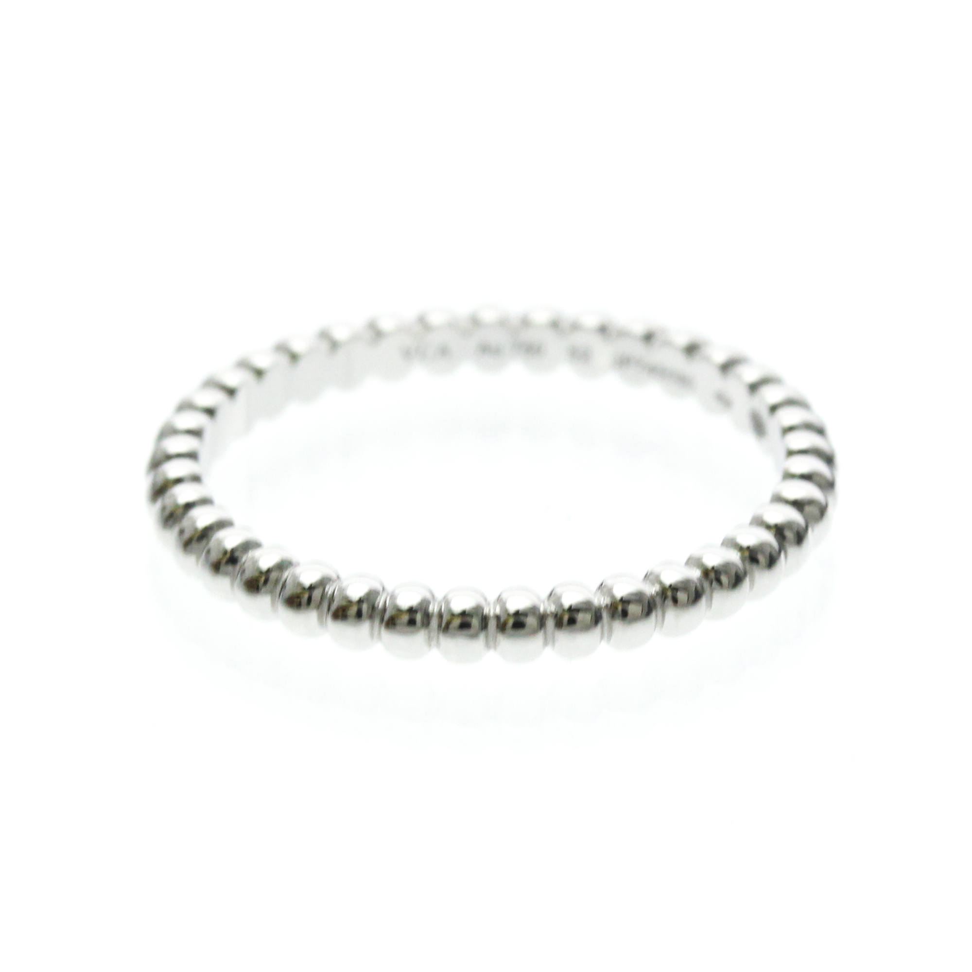 Van Cleef & Arpels Perlee 18K White Gold Silver White_Gold Ring Jewelry (Pre-Owned)