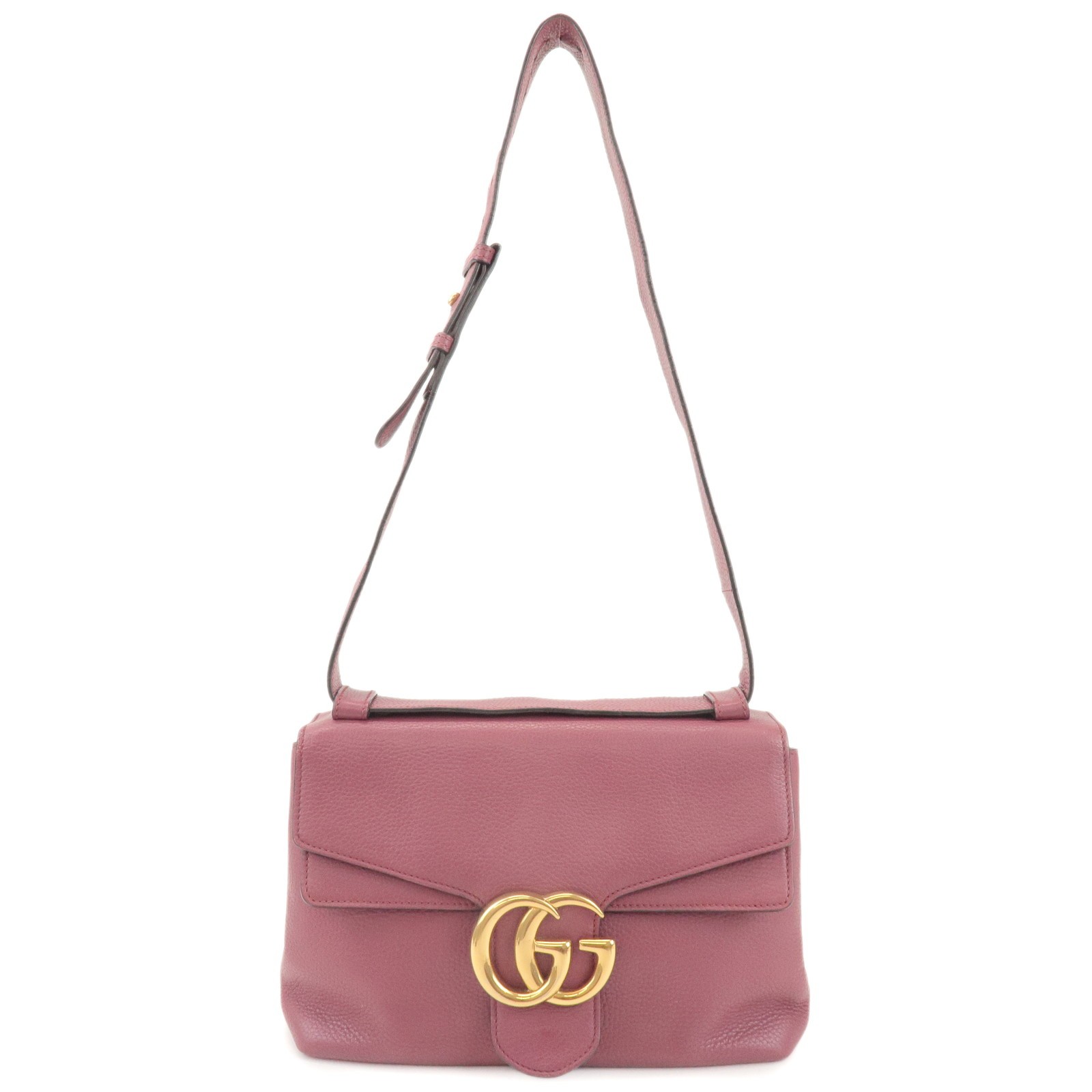 Gucci Gg Marmont Leather Pink Leather Shoulder Bag Bag (Pre-Owned)