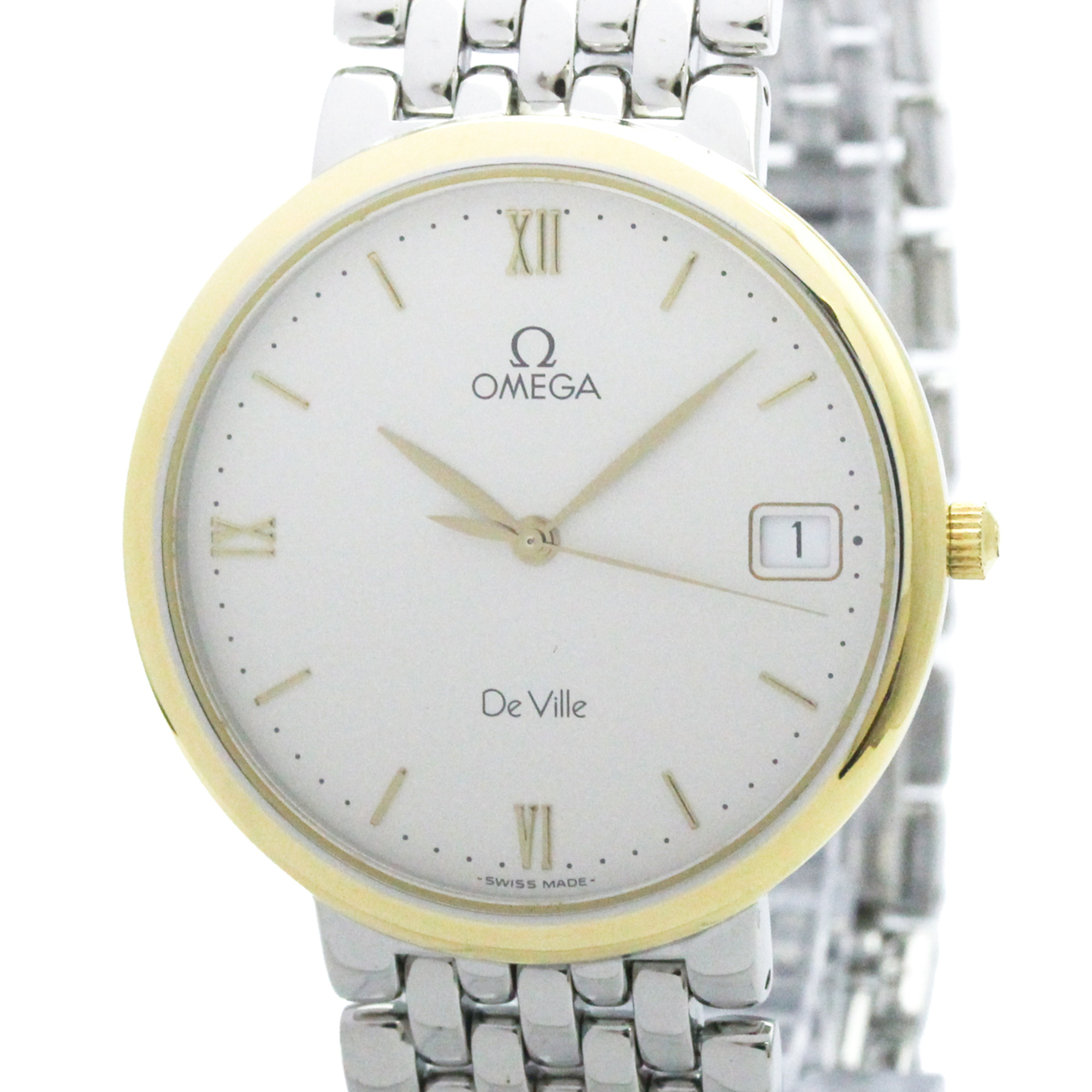Omega De Ville Quartz Stainless Steel And Gold Plated Watch (Pre-Owned)