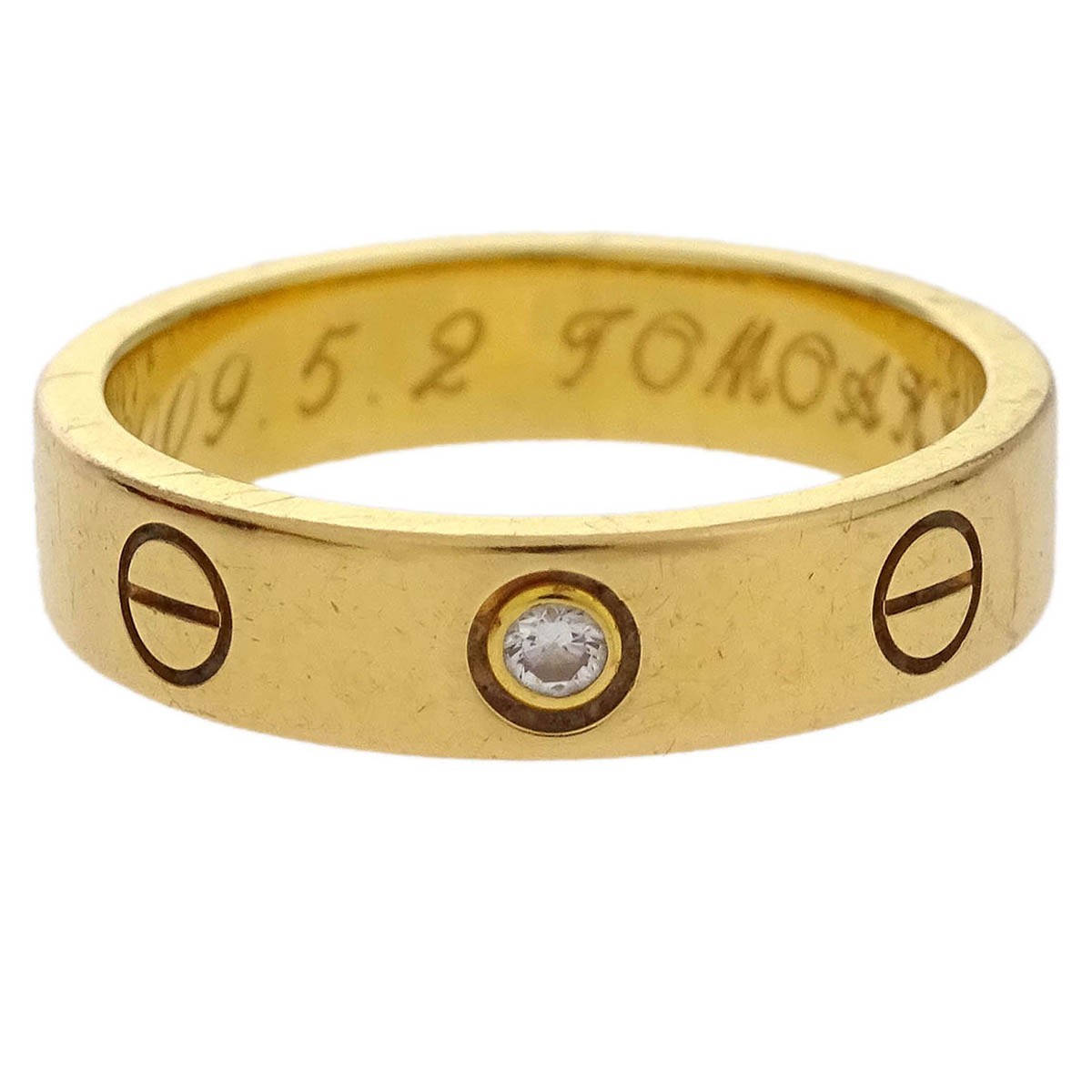 Cartier Love Wedding Band 1 Diamond 18K Rose Gold With Diamond Gold Rose_Gold Ring Jewelry (Pre-Owned)
