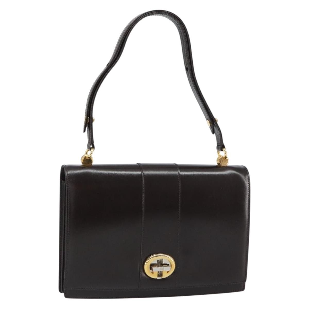 Gucci Vintage Gg Canvas And Leather Brown Leather Shoulder Bag Bag (Pre-Owned)