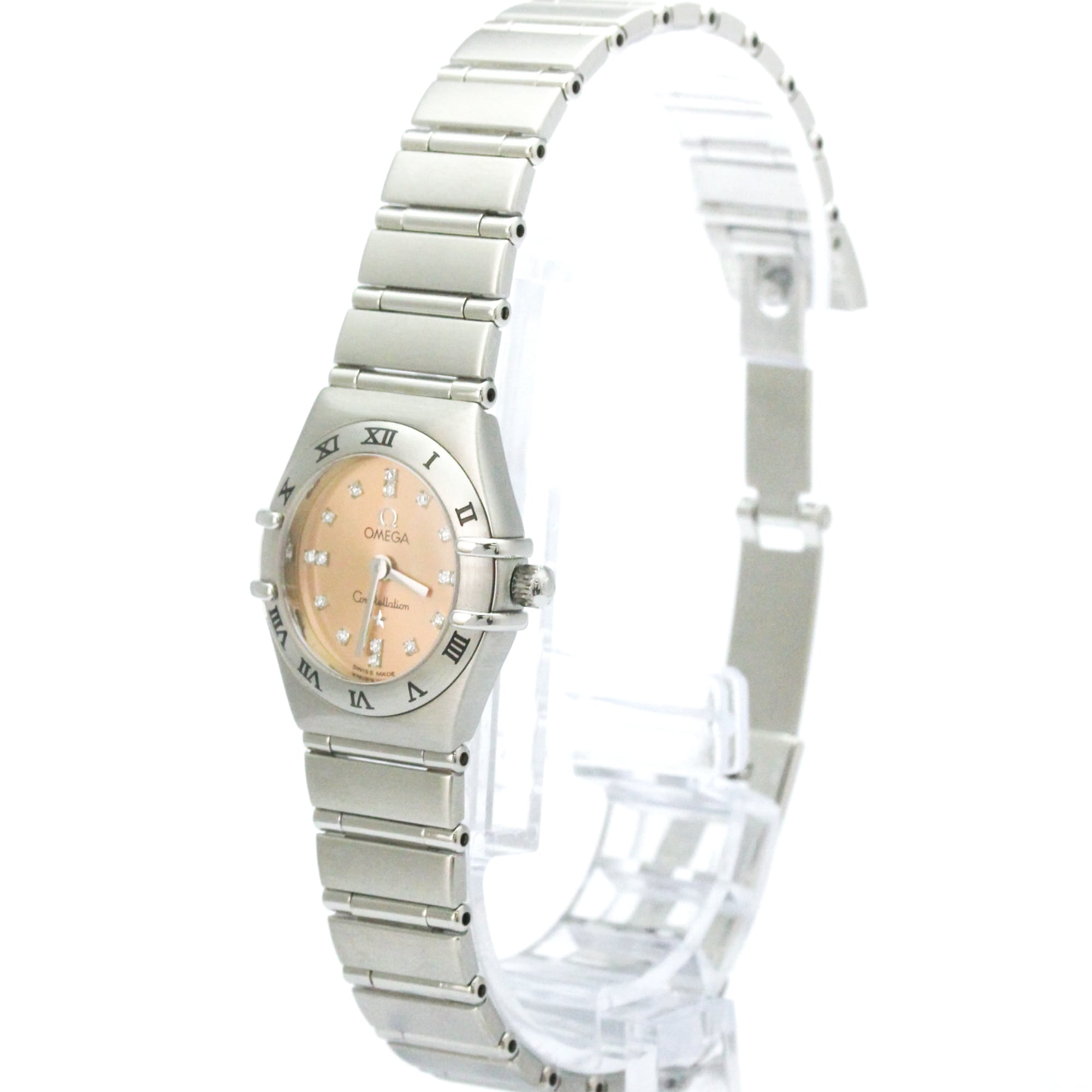 Omega Constellation My Choice Quartz Stainless Steel With Diamond Bezel And Mother Of Pearl Watch (Pre-Owned)