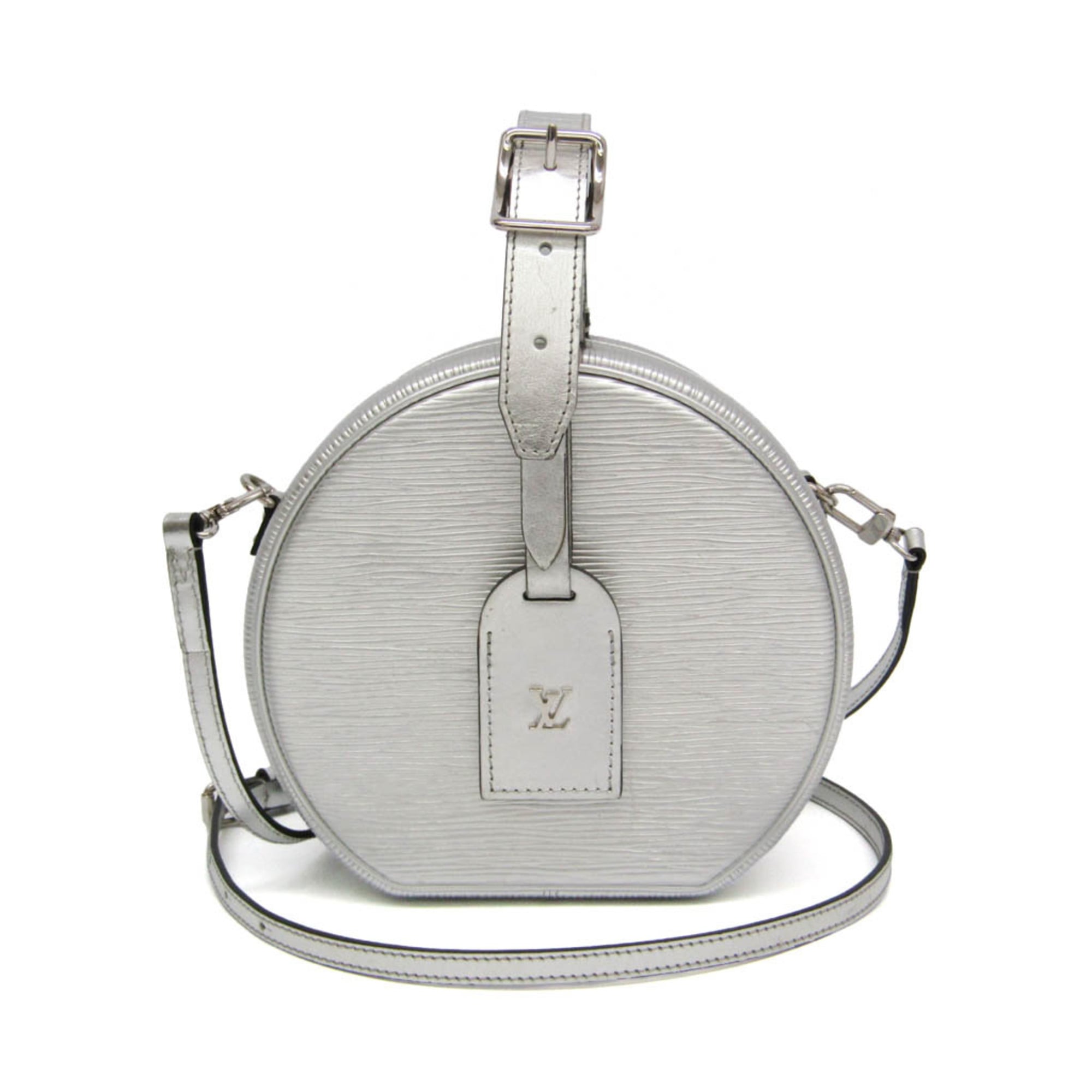 Louis Vuitton Petite Boite Chapeau Epi Leather Silver Leather Handbag (Pre-Owned)